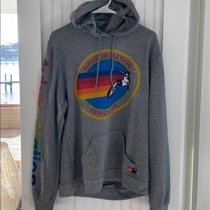 Aviator Nation grey hooded sweatshirt